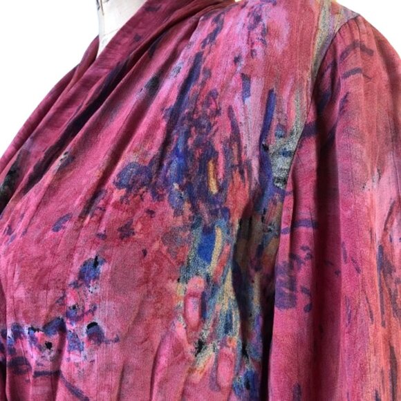 Ports International vintage pink back buttons V neck tunic top shirt - Picture 10 of 16